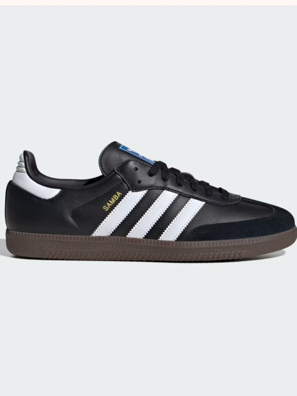 Adidas Samba Classic OG Sneakers Mens Size 8 Black White Leather‎ Suede Lace Up